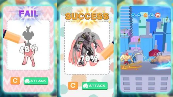 Battle of Monster: Drawing Extreme Game 6 Popular Monsters and their Abilities